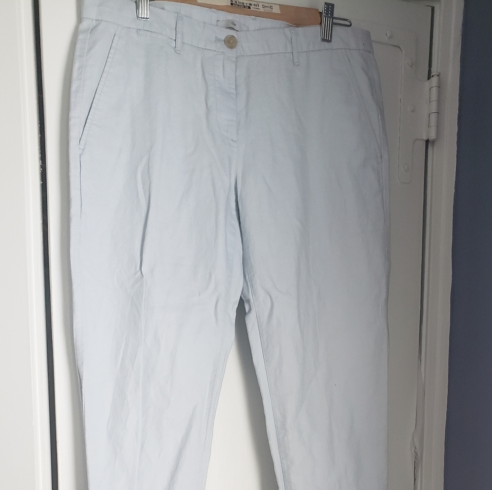 GAP BROKEN-IN Linen Blend Sky Blue Ankle Pant